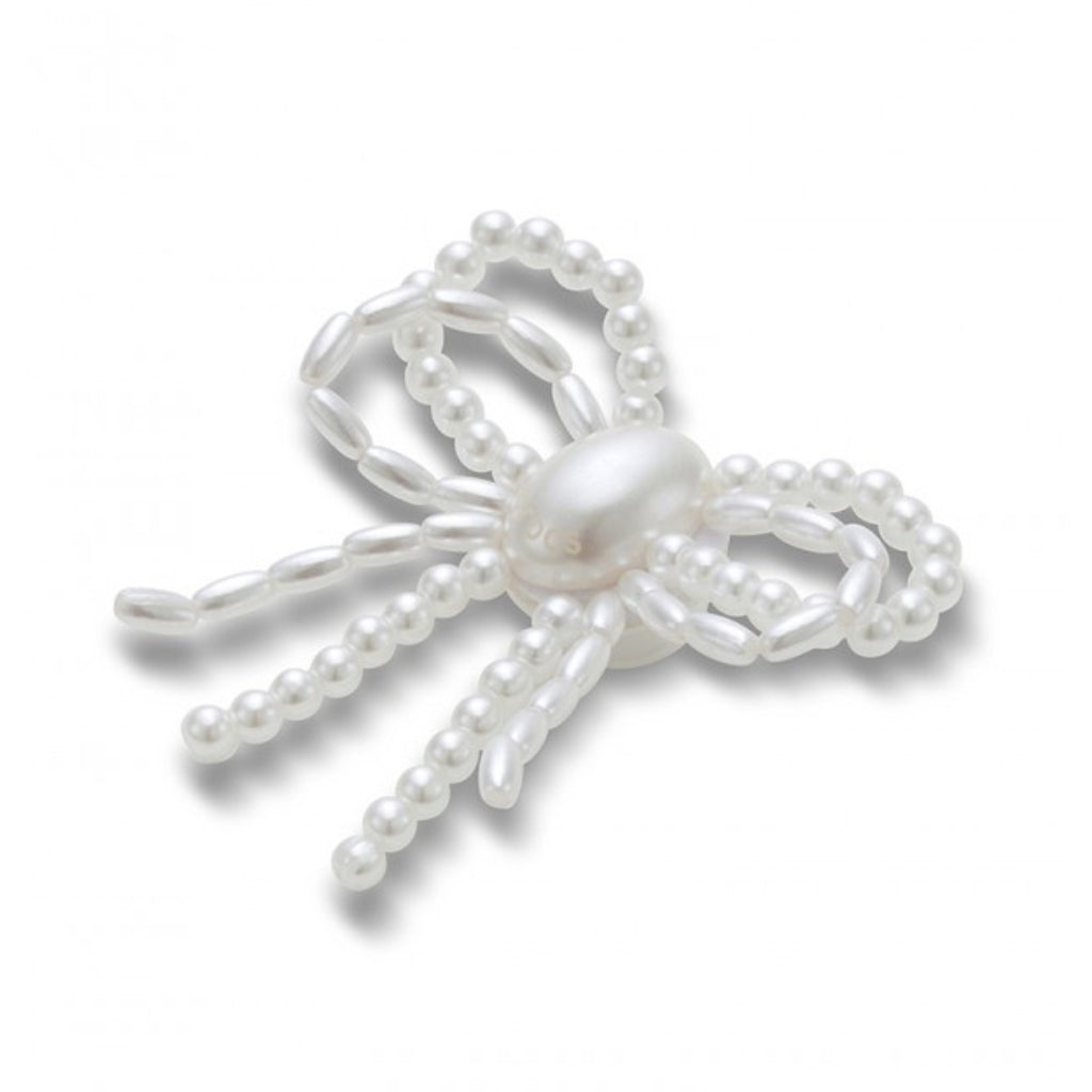 White Pearl Beaded Bow