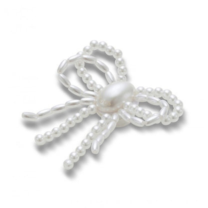 White Pearl Beaded Bow