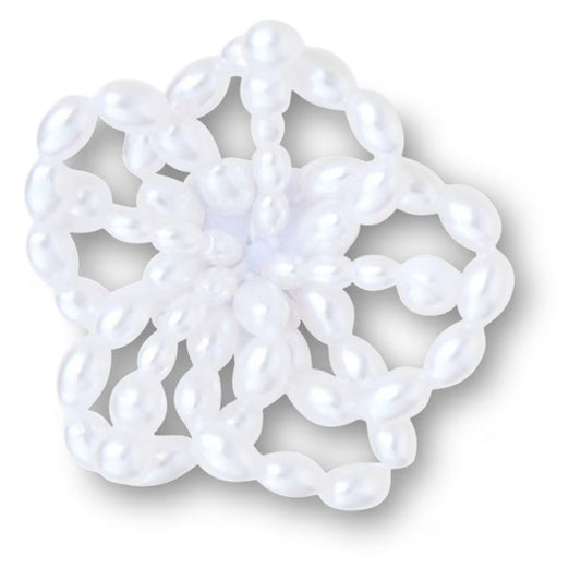 White Pearl Beaded Floral